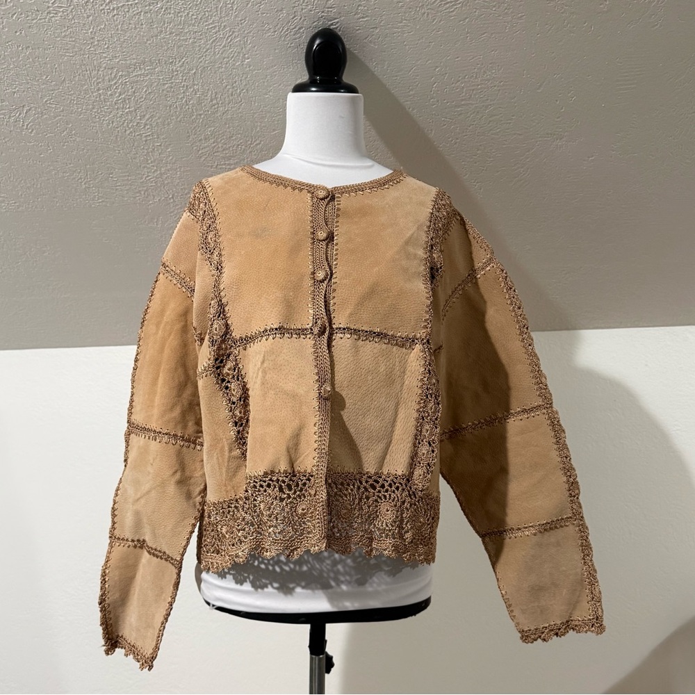 Vintage Selene Suede Macrame Jacket
